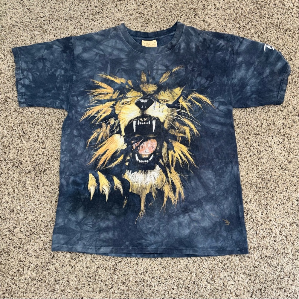 Busch Gardens The Mountain Navy Dyed Lion Graphic Tee